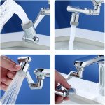 Rubinetto girevole con 2 funzioni di spruzzo, prolunga multifunzionale per cucina, adatto per filettatura esterna 20mm, 22mm,24mm, girevole a 1440°