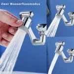 Rubinetto girevole con 2 funzioni di spruzzo, prolunga multifunzionale per cucina, adatto per filettatura esterna 20mm, 22mm,24mm, girevole a 1440°