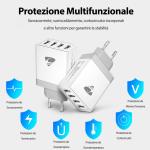 Chargeur USB 4 ports, Charge rapide, Chargeur rapide 3.0 33W 6A, universel, blanc