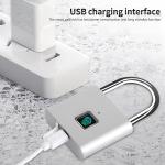 SPORWAY Fingerabdruckschloss – Wasserdicht, USB-Aufladung, Schlüssel- & Codefrei