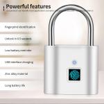 SPORWAY Fingerabdruckschloss – Wasserdicht, USB-Aufladung, Schlüssel- & Codefrei