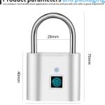 SPORWAY Fingerabdruckschloss – Wasserdicht, USB-Aufladung, Schlüssel- & Codefrei
