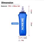 Gourde de course à pied, souple, légère, pliable, hygiénique, 500 ml, pour diverses activités sportives, course à pied, cyclisme, marche.