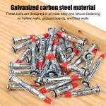 Tasselli Metallici ad Espansione - Bulloni per Pareti Cave Cartongesso Pannelli in Legno - diametro foro 6.5 mm – 4.8 cm - 25 Pezzi 