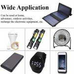 Chargeur de batterie, panneau solaire, pliable, portable, USB, imperméables, pour recharger les batteries téléphones, téléphones portables et tablettes, pour la plage, le camping en plein air