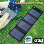 Chargeur de batterie, panneau solaire, pliable, portable, USB, imperméables, pour recharger les batteries téléphones, téléphones portables et tablettes, pour la plage, le camping en plein air