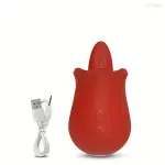 Rose Toy Stimolatore a Lingua con 10 Modalità - Vibratore a Leccata Elettrica per Clitoride - Giocattolo Sessuale Ricaricabile per Donne e Coppie