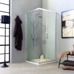 Paroi de douche, transparente, carrée 90x90, design, hauteur 195 cm