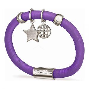 Armband für Damen, Folli Follie, Lila, 16 cm, aus Leder
