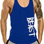 Fitness Tank Top, Fitnessstudio, Bodybuilding, ärmellose Baumwollweste, Sport Tank Top, Cabeen Beast, blau