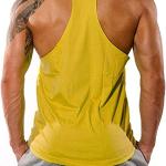 Canotta fitness, palestra, bodybuilding, canottiera smanicato in cotone, sport tank top, Cabeen Beast, giallo