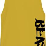 Canotta fitness, palestra, bodybuilding, canottiera smanicato in cotone, sport tank top, Cabeen Beast, giallo