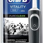 Oral-b vitality 100 spazzolino elettrico pure clean 1 spazzolino nero 1 testina con setole al carbone
