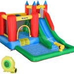 Aire de jeux gonflable pour enfants de 3 à 8 ans avec toboggan et piscine