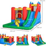 Aire de jeux gonflable pour enfants de 3 à 8 ans avec toboggan et piscine