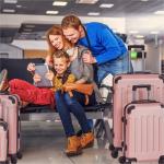 Set di 4 valigie da viaggio Oro rosa, AREBOS