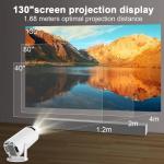 4K Projektor, Android 11, HY300, h713, 200ANSI, BT5.0, 1280 x 720P, WLAN, 180-Grad-Neigungsfunktion, 130 Zoll, Heimkino, tragbarer Projektor