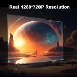 4K Projektor, Android 11, HY300, h713, 200ANSI, BT5.0, 1280 x 720P, WLAN, 180-Grad-Neigungsfunktion, 130 Zoll, Heimkino, tragbarer Projektor