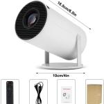4K Projektor, Android 11, HY300, h713, 200ANSI, BT5.0, 1280 x 720P, WLAN, 180-Grad-Neigungsfunktion, 130 Zoll, Heimkino, tragbarer Projektor
