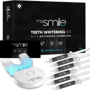 Mysmile Kit sbiancante denti a luce Led, più 6 gel 3ml a carbone attivo, il miglior sbiancamento denti professionale