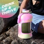 Bouteille de sport de 2 L avec étui et poignée, réutilisable, écologique, sans BPA, Love Tie Dye