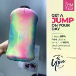 Bouteille de sport de 2 L avec étui et poignée, réutilisable, écologique, sans BPA, Love Tie Dye