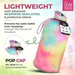 Bouteille de sport de 2 L avec étui et poignée, réutilisable, écologique, sans BPA, Love Tie Dye