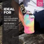 Bouteille de sport de 2 L avec étui et poignée, réutilisable, écologique, sans BPA, Love Tie Dye