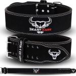 Ceinture de gym pour homme et femme, en cuir professionnel, idéale pour l'haltérophilie, la musculation, le crossfit, le powerlifting et le squat BEAST RAGE