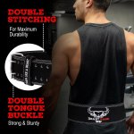 Ceinture de gym pour homme et femme, en cuir professionnel, idéale pour l'haltérophilie, la musculation, le crossfit, le powerlifting et le squat BEAST RAGE