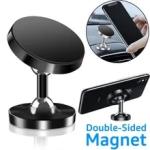Support magnétique double pour téléphone portable, pour salle de sport, avec double aimant, noir