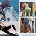 Leggings sportivi donna, vita alta pancia piatta, Push Up, vita alta, Opaco scrunch, Pantaloni palestra fitness per yoga jogging