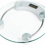 Pèse personne numérique, transparent avec verre, poids maximum 150 kg