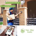 Überwachungskamera, Outdoor WIFI-Kameras, PTZ, 1080P IP Cam Wireless, 355° /90°, 40M Nachtsicht, Bewegungserkennung, APP