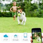 Überwachungskamera, Outdoor WIFI-Kameras, PTZ, 1080P IP Cam Wireless, 355° /90°, 40M Nachtsicht, Bewegungserkennung, APP