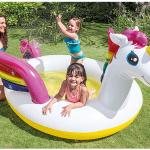 Piscine gonflable avec Licorne et jeux d'enfants spray, dimensions 272x193x104 cm, Intex 57441, reconditionné