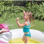 Piscine gonflable avec Licorne et jeux d'enfants spray, dimensions 272x193x104 cm, Intex 57441, reconditionné