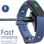Smartwatch, wasserdichte Herzfrequenz-Smartwatch, Kalorien, Schrittzähler, SMS, Telefon, Ehrenband 5, blau