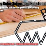 Règle de mesure multi-angle avec double fente, multi-usage, pour les carreaux, en aluminium, convient aux carreleurs, aux constructeurs, aux artisans, aux charpentiers et aux bricoleurs.