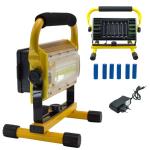 Leistungsstarker, tragbarer LED-Flutlichtstrahler, 100 Watt, mit wiederaufladbaren Batterien, für drinnen und draußen 
