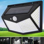 LED Außenstrahler, LED Flutlicht, außen, solarbetrieben, 212 LED, mit Bewegungssensor