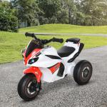 Elektrisches Dreirad Spielzeug Motorrad für Kinder 18-36 Monate mit Musik und Scheinwerfern Weiß und Rot