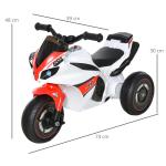 Elektrisches Dreirad Spielzeug Motorrad für Kinder 18-36 Monate mit Musik und Scheinwerfern Weiß und Rot