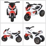 Elektrisches Dreirad Spielzeug Motorrad für Kinder 18-36 Monate mit Musik und Scheinwerfern Weiß und Rot