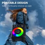 Karaoké portable, haut-parleur Bluetooth portable avec 2 microphones sans fil, système de sonorisation pour adultes et enfants avec lumières LED
