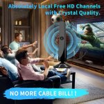 Antenne TV numérique, puissante antenne HDTV interne externe avec amplificateur, réception 360° de 50 miles antenne TV, prise en charge 4K 1080P, TV DVB-T2 VHF UHF, câble coaxial 5M