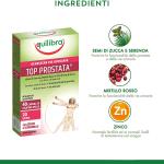 Top Prostata ist ein Nahrungsergänzungsmittel aus Zink und Vitamin E, 40 Kapseln, glutenfrei, Equilibra