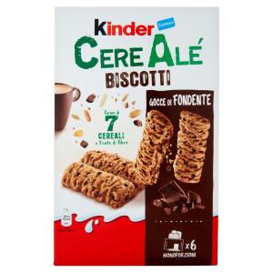 Kinder Cereale' Biscotti, gocce di fondente, Farine di 7 Cereali a Fonte di Fibre, 6 monoporzioni
