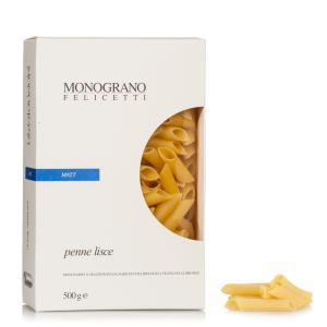 Penne lisce, trafilati al bronzo, BIO, 500g, semola biologica di grano duro Matt, Monograno Felicetti 
