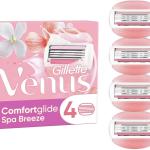 Gillette Venus Comfortglide Breeze Lamette di Ricambio per Rasoio Donna, Confezione da 4 Ricambi con 3 Lame, Design Performante, Pelle Protetta